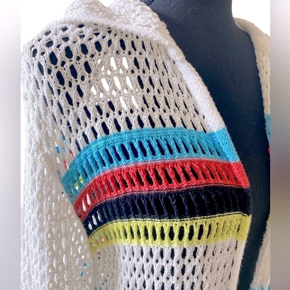 Crochet Duster White Oversized No Closure Hood NWOT Med…Balletcore Boho … - Picture 3 of 10